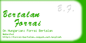 bertalan forrai business card